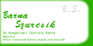 barna szurcsik business card